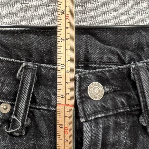 Abercrombie & Fitch Jean Shorts Women 26W (30x9 Actual) Stretch Cut Off Black - Picture 6 of 12